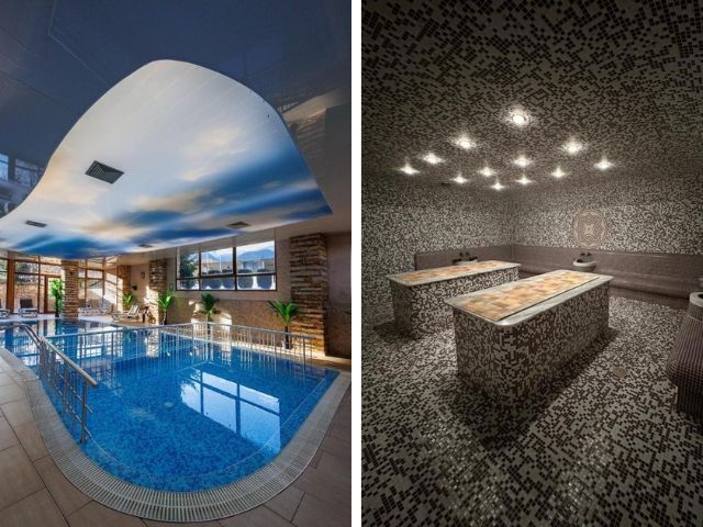 вътрешен басейн и парна баня в хотел - снимка
