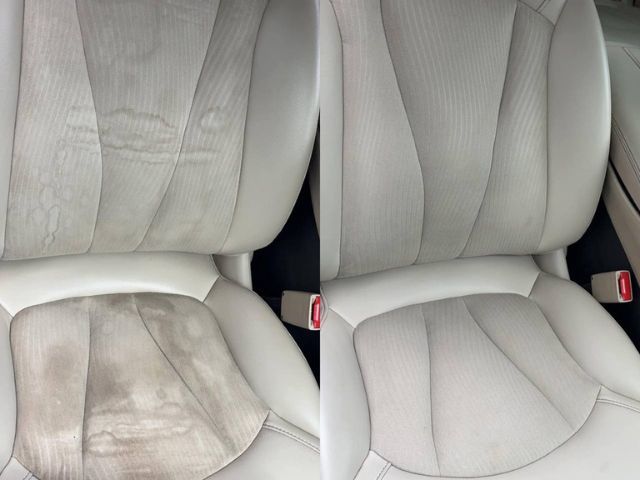 седалка на автомобил преди и след почистване